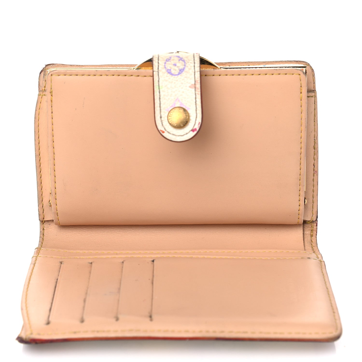 Louis Vuitton Monogram Multicolor French Purse Wallet White 4 of 17