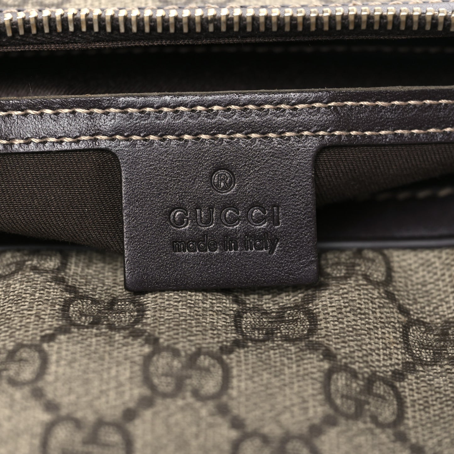 GG Supreme Monogram Belt Bag Dark Brown