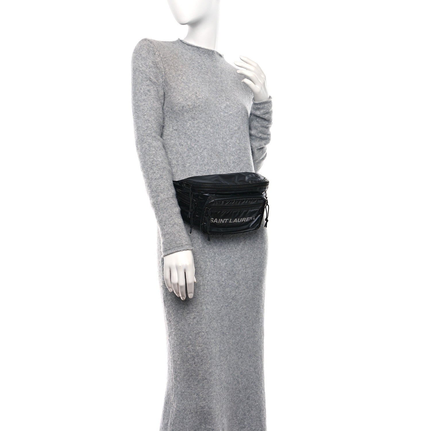 Saint Laurent SAINT LAURENT Nylon Logo Nuxx Body Belt Bag Black 3 of 8