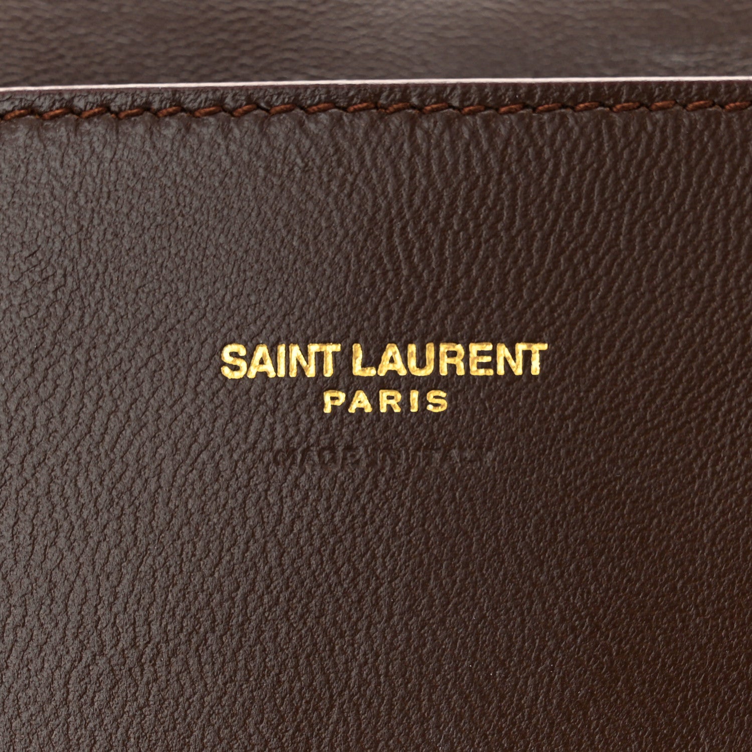 Saint Laurent Smooth Calfskin Suede Medium Reversible Monogram Kate Satchel Military Brown 6 of 10
