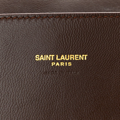 Saint Laurent Smooth Calfskin Suede Medium Reversible Monogram Kate Satchel Military Brown 6 of 10