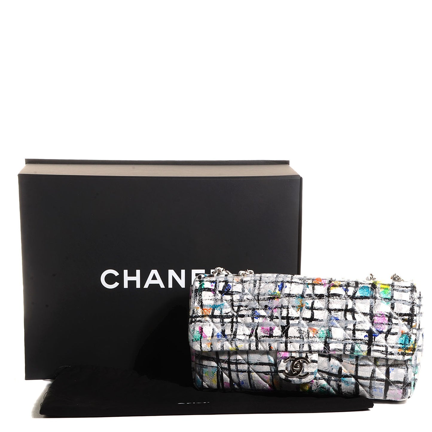 Calfskin Hand Painted Graffiti Flap Multicolor