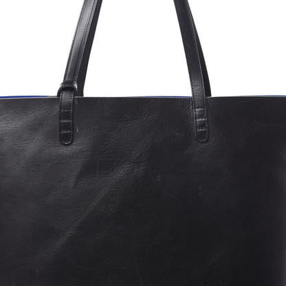 Mansur Gavriel Calfskin Large Shopping Tote Black Royal 9 of 22