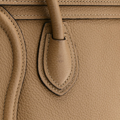Celine Drummed Calfskin Nano Luggage Dune 12 of 13