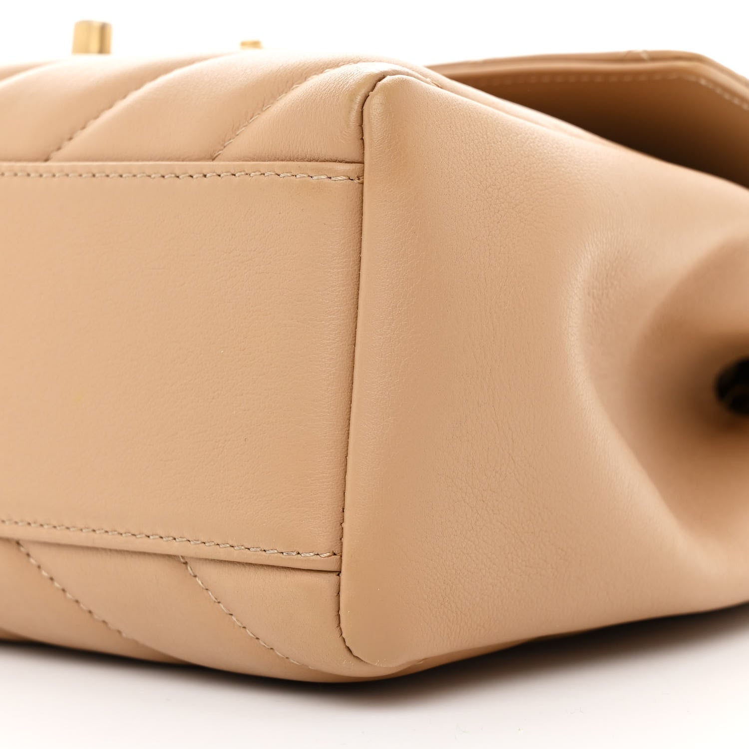 Chanel Calfskin Quilted Chevron In The City Bag Beige 10 of 11