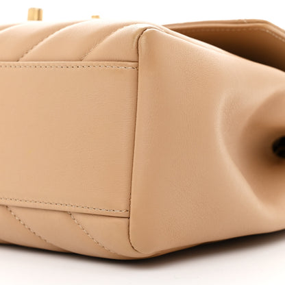 Chanel Calfskin Quilted Chevron In The City Bag Beige 10 of 11