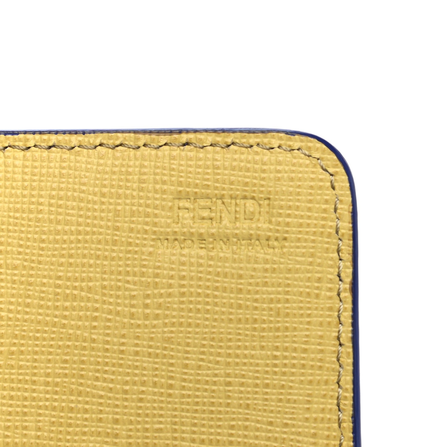 Glazed Fabric Vitello Elite Fendi Roma Chain Wallet Cassis Paglia