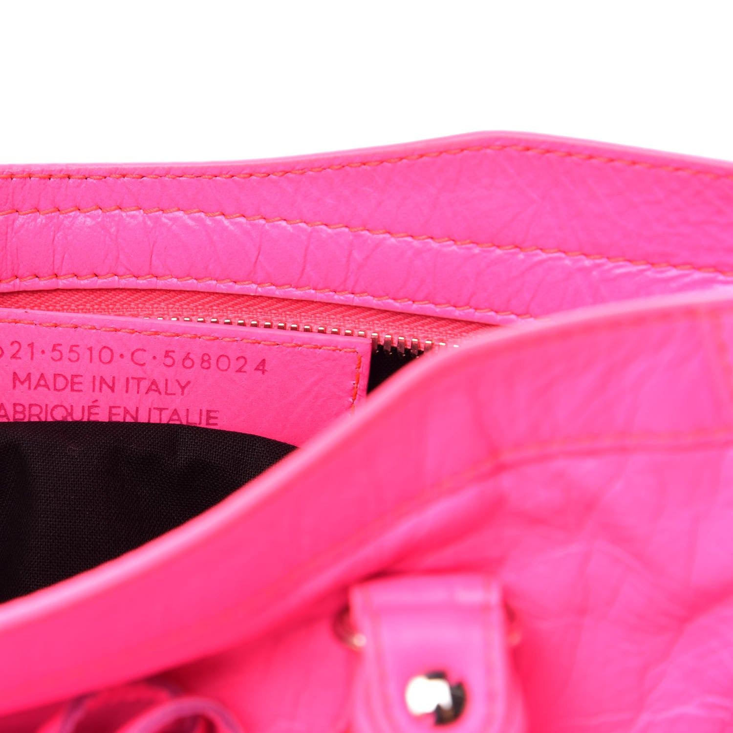 Balenciaga Agneau Classic Silver Hardware S City Rose Fluo 9 of 14