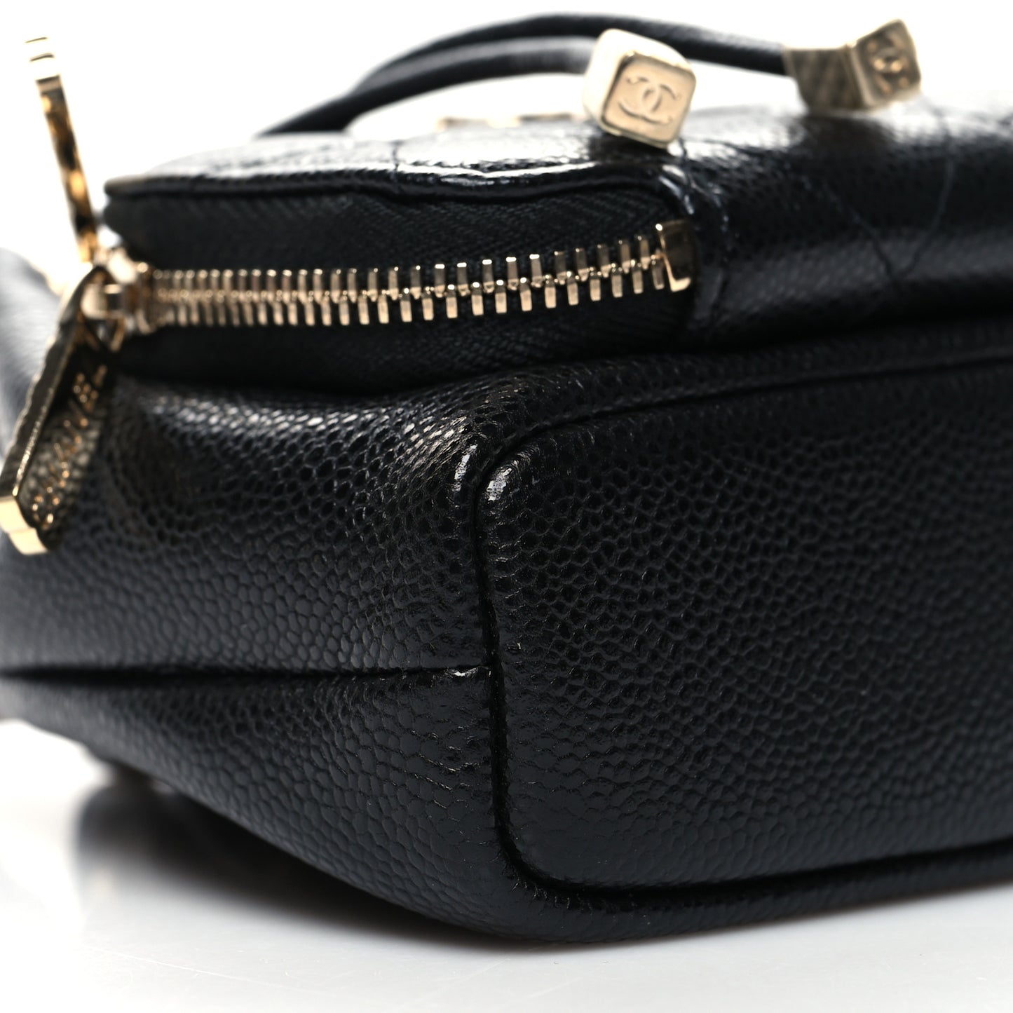 Caviar Quilted Mini CC Pocket Bucket Bag Black
