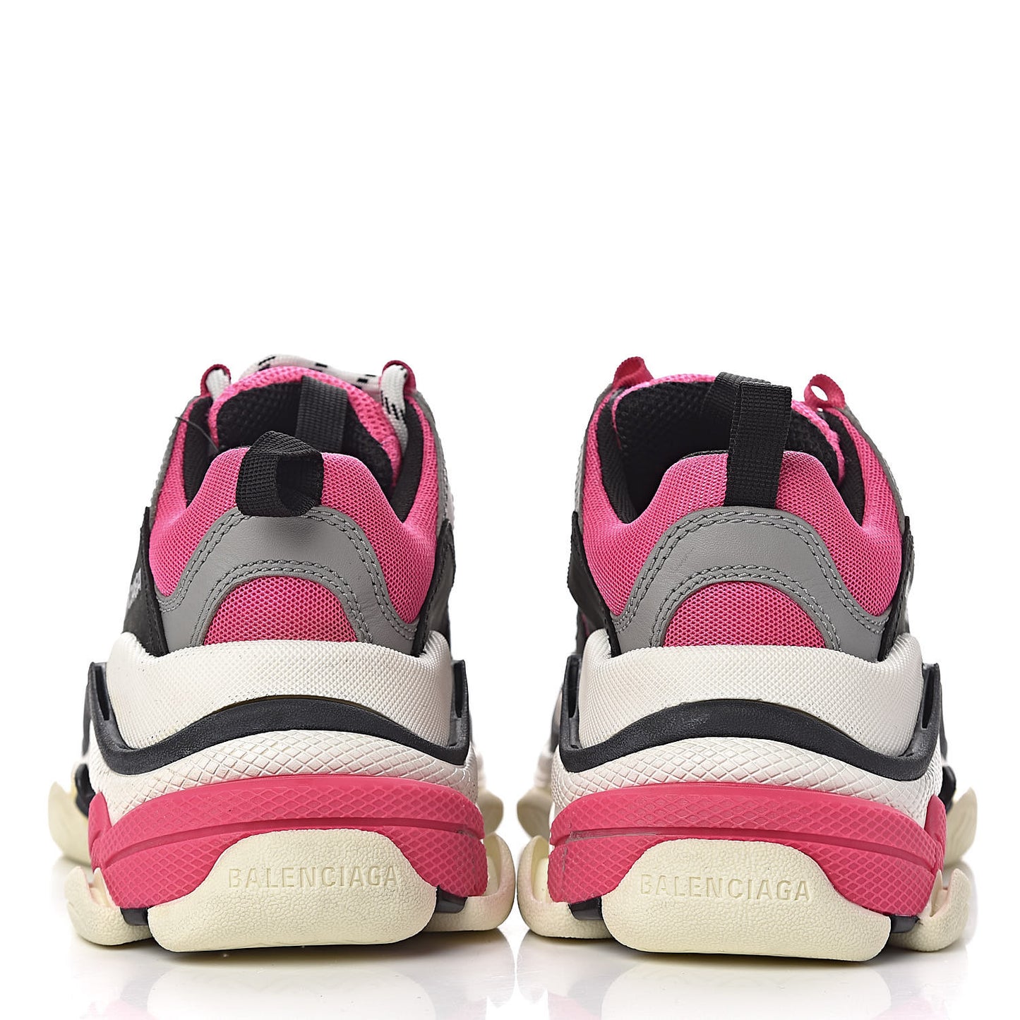 Fabric Mesh Womens Triple S Sneakers 35 Fluo Pink Grey White
