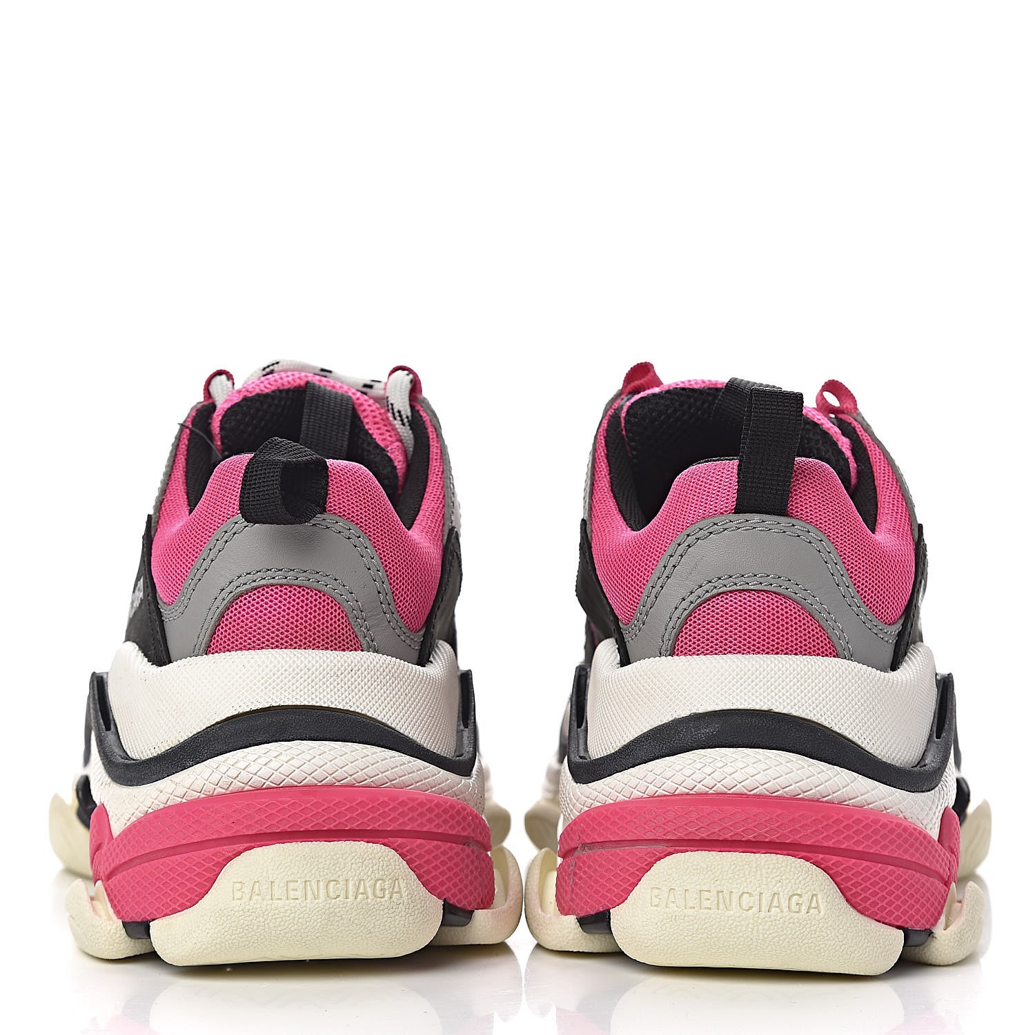 Balenciaga Fabric Mesh Womens Triple S Sneakers 35 Fluo Pink Grey White 9 of 11