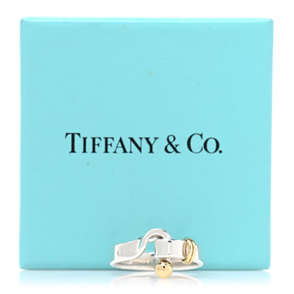 Tiffany Sterling Silver 18K Yellow Gold Hook Ring 56 7.5 5 of 5