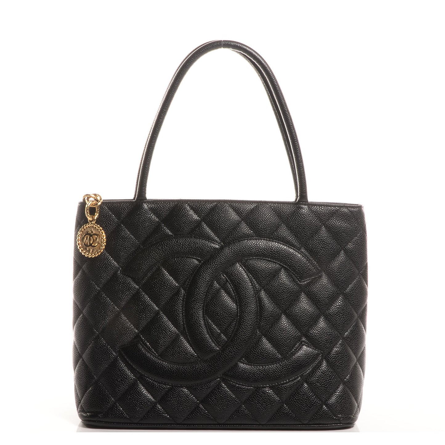 Caviar Medallion Tote Black