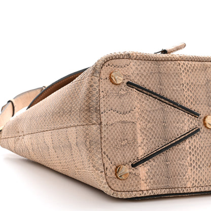 Valentino Garavani Snakeskin Small Demilune Double Handle Satchel Beige 9 of 10