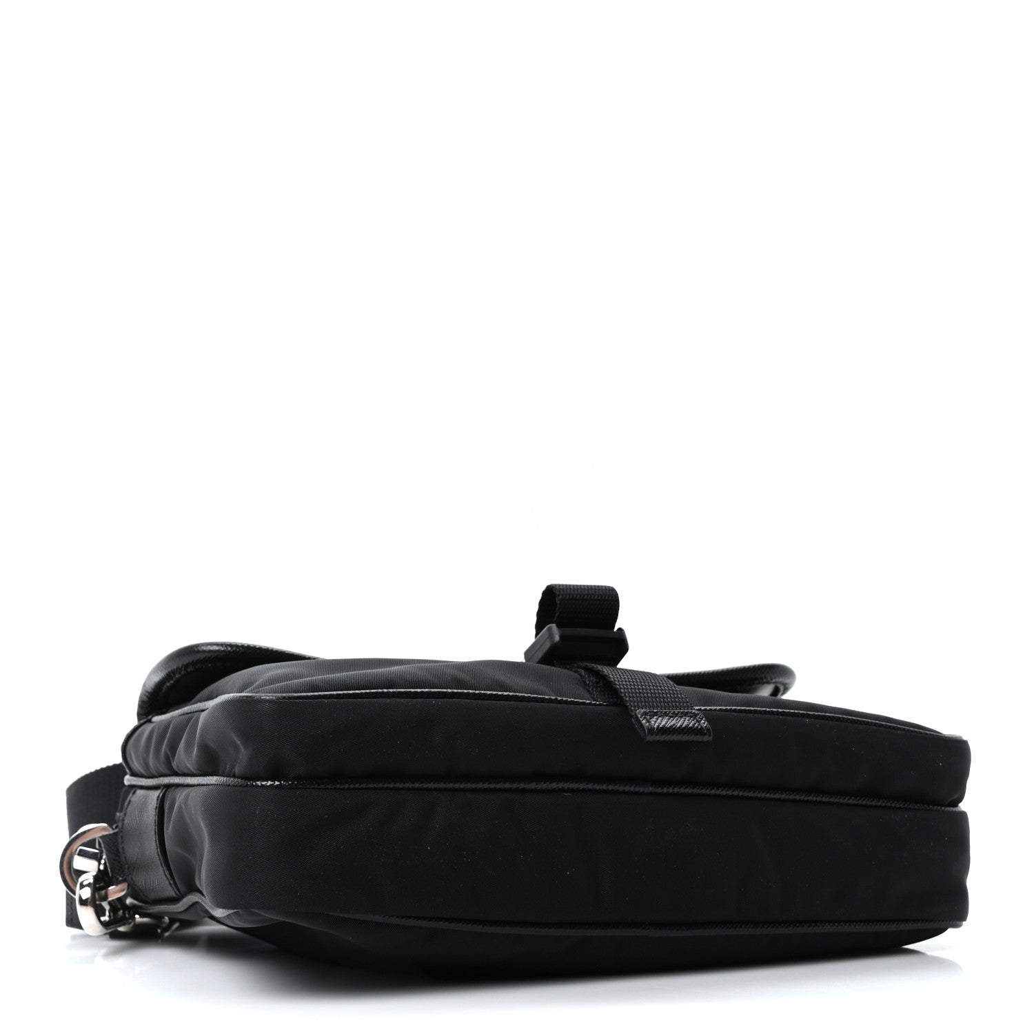 Prada Re-Nylon Saffiano Pocket Single Snap Buckle Shoulder Bag Black 4 of 10