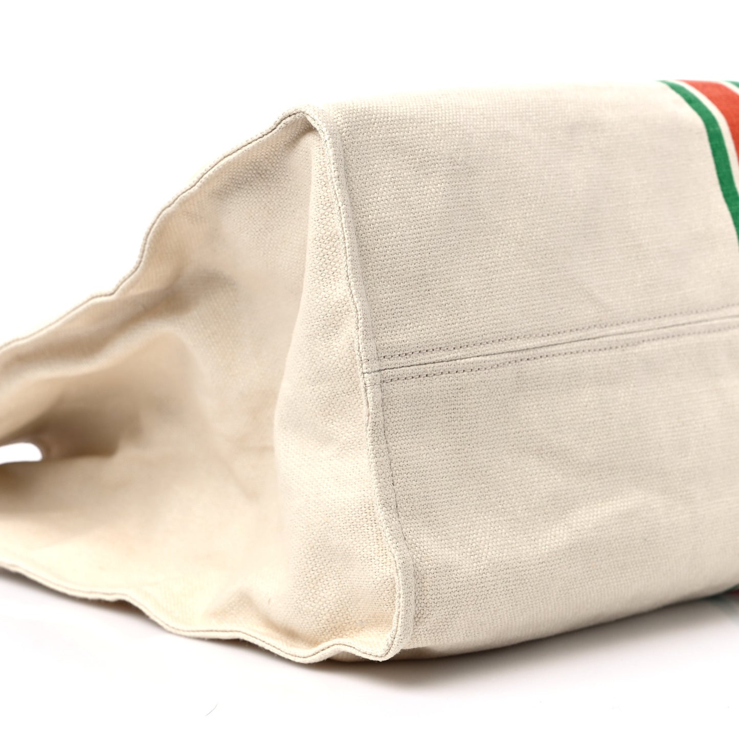 Linen Heavy Canvas Textured Dollar Calfskin Web Large Retro Interlocking G Foldable Tote Light Beige