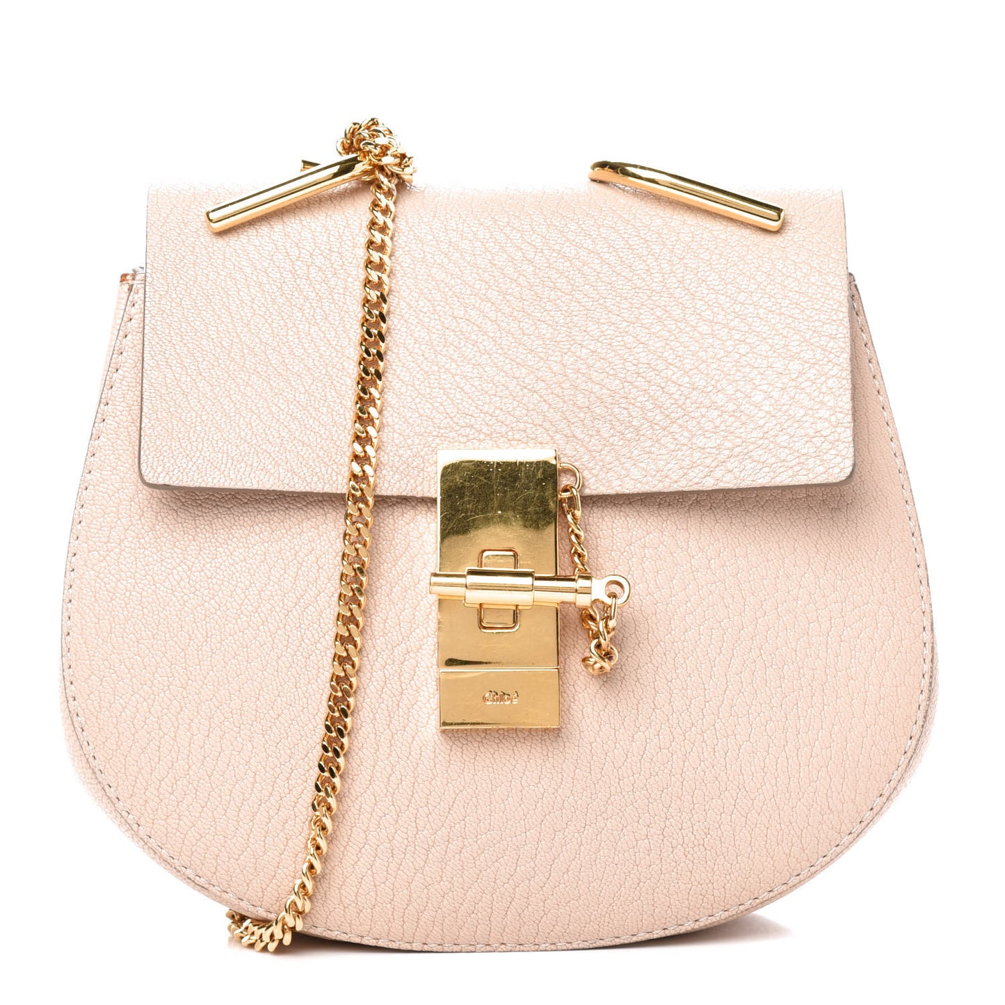 Grained Lambskin Drew Shoulder Bag Abstract White