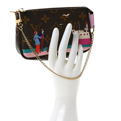 Louis Vuitton Monogram 2016 Christmas Animation Mini Pochette Accessories Rose Ballerine 2 of 7