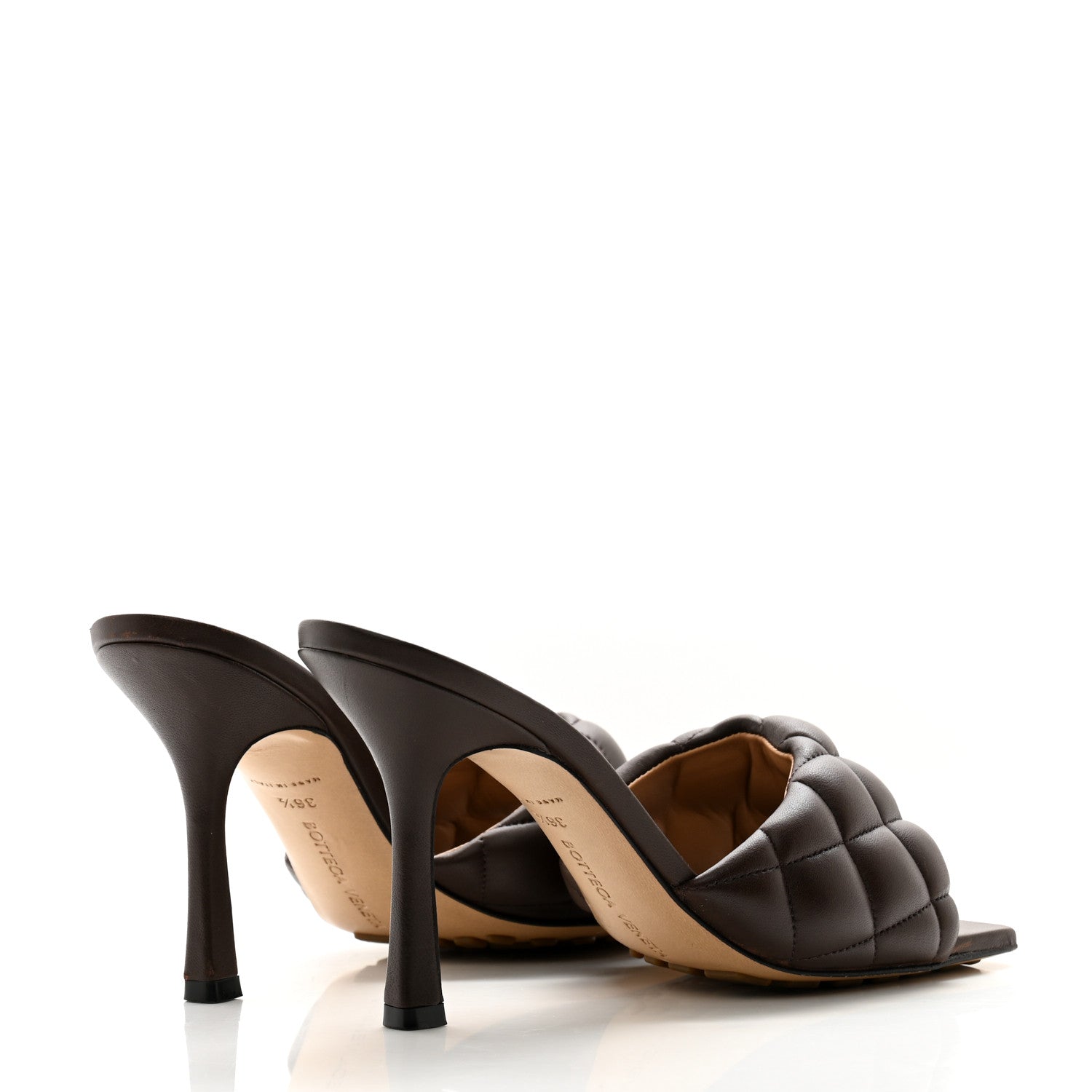 Bottega Veneta Nappa Matelasse Padded Mule Sandals 36.5 Chocolate 4 of 10