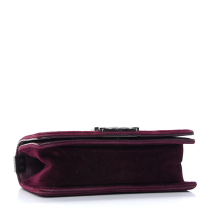 Chanel Tweed Velvet Quilted Small Boy Flap Burgundy 4 of 11