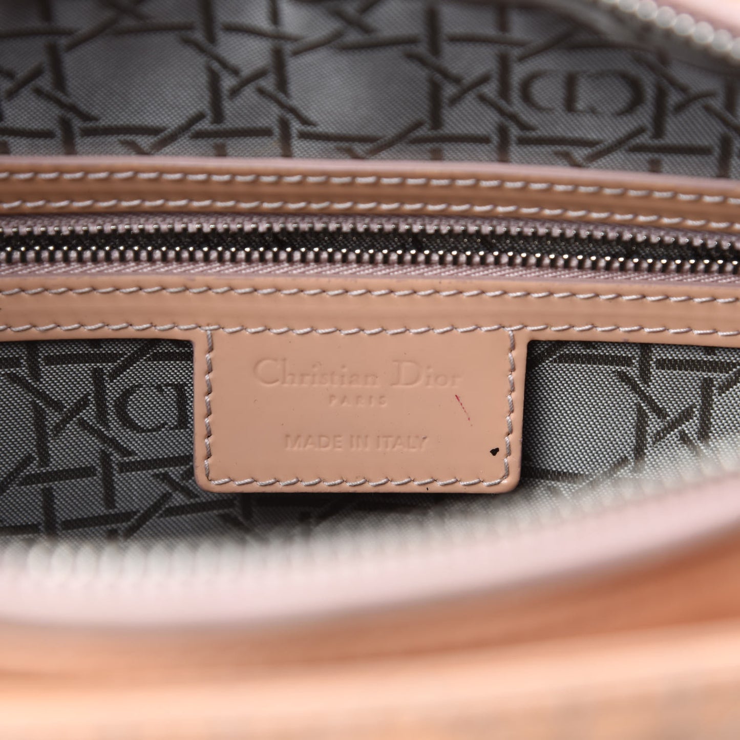 Patent Cannage Large Lady Dior Beige