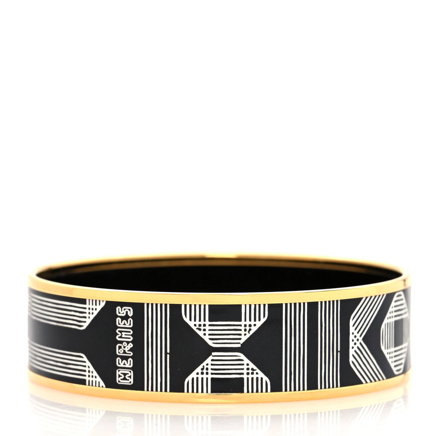 Enamel Printed Wide Bracelet 70 Black