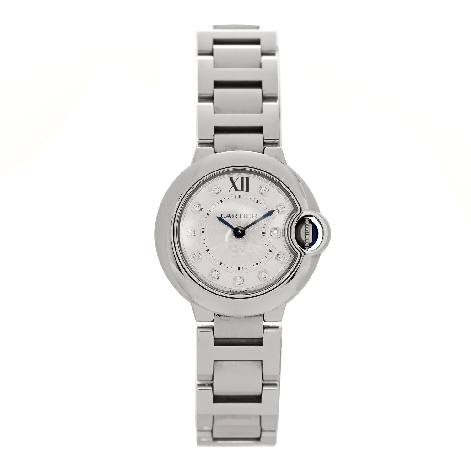 Cartier Stainless Steel Diamond 28mm Ballon Bleu De Cartier Quartz Watch 1 of 6