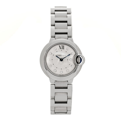 Cartier Stainless Steel Diamond 28mm Ballon Bleu De Cartier Quartz Watch 1 of 6