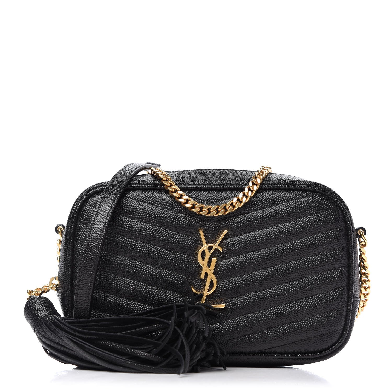 Saint Laurent Grain De Poudre Matelasse Monogram Mini Lou Camera Bag Black 1 of 10