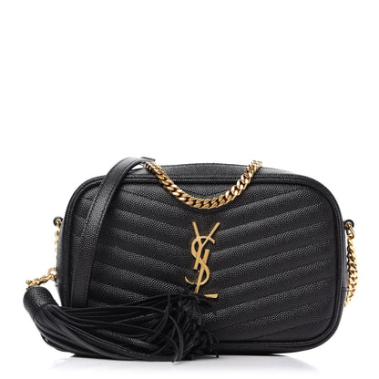 Saint Laurent Grain De Poudre Matelasse Monogram Mini Lou Camera Bag Black 1 of 10