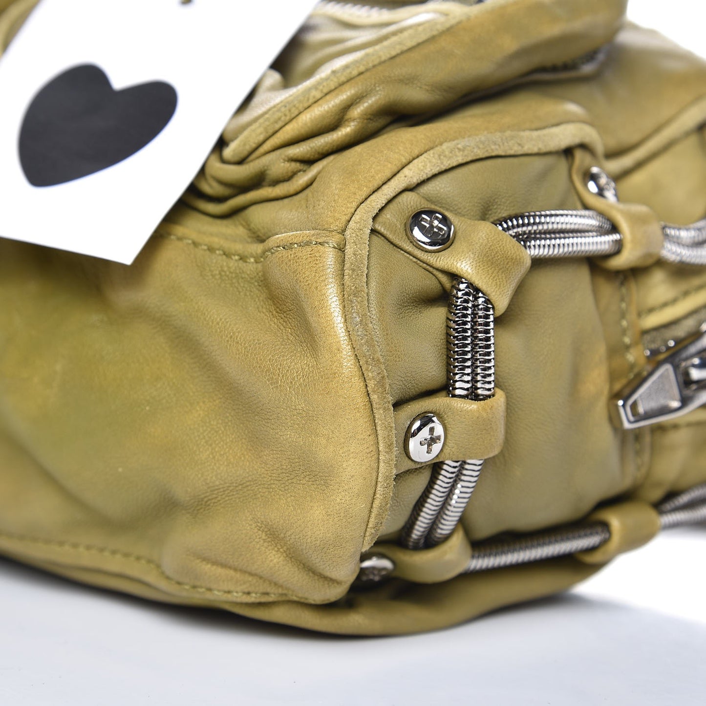 Washed Lambskin Brenda Chain Shoulder Bag Chartreuse