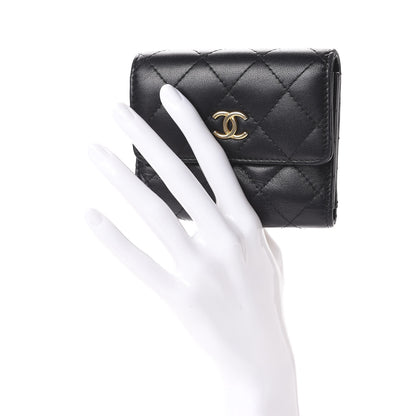 Chanel Quilted Compact Flap Wallet Black 2 of 8