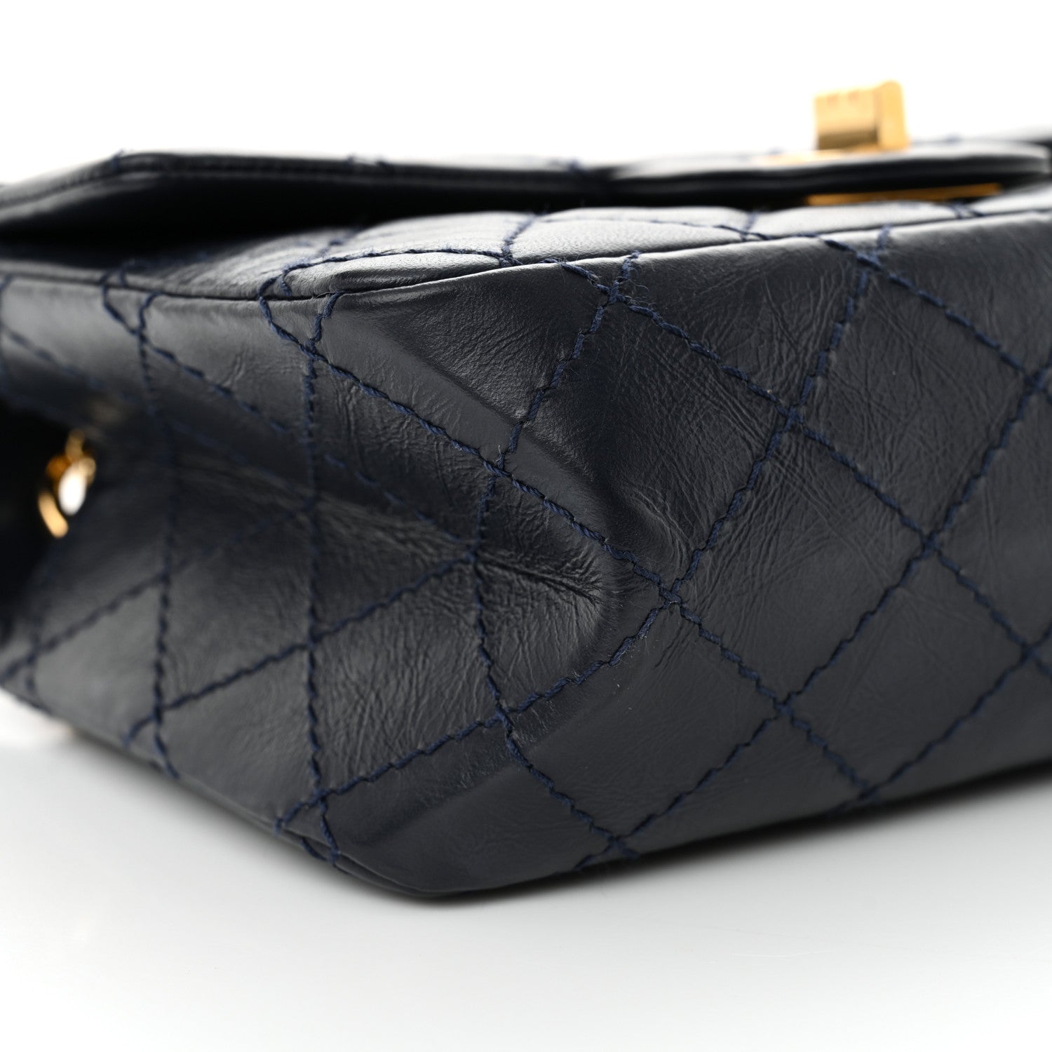 Chanel Aged Calfskin Quilted 2.55 Reissue Mini Flap Navy 9 of 10