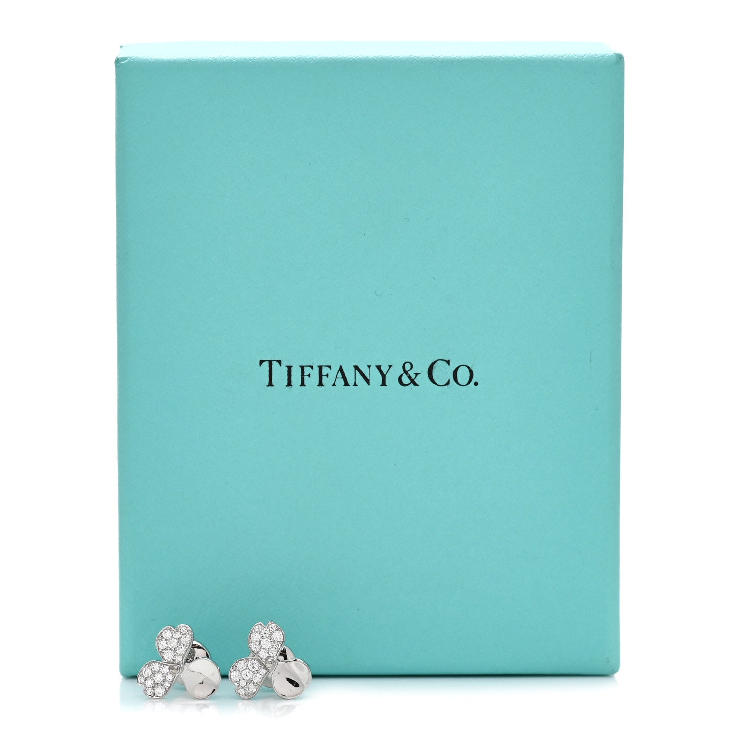 Tiffany Platinum Diamond Paper Flowers Earrings 6 of 6