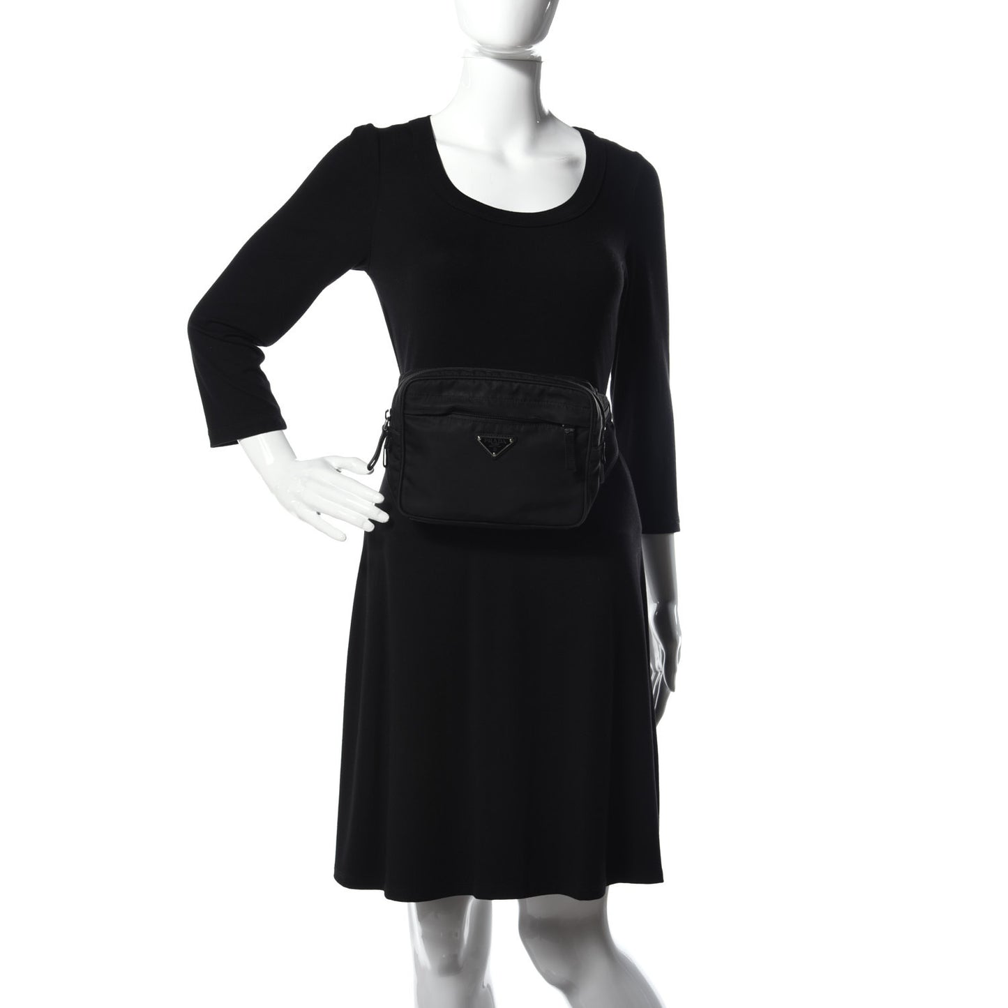 Tessuto Nylon Saffiano Belt Bag Nero Black