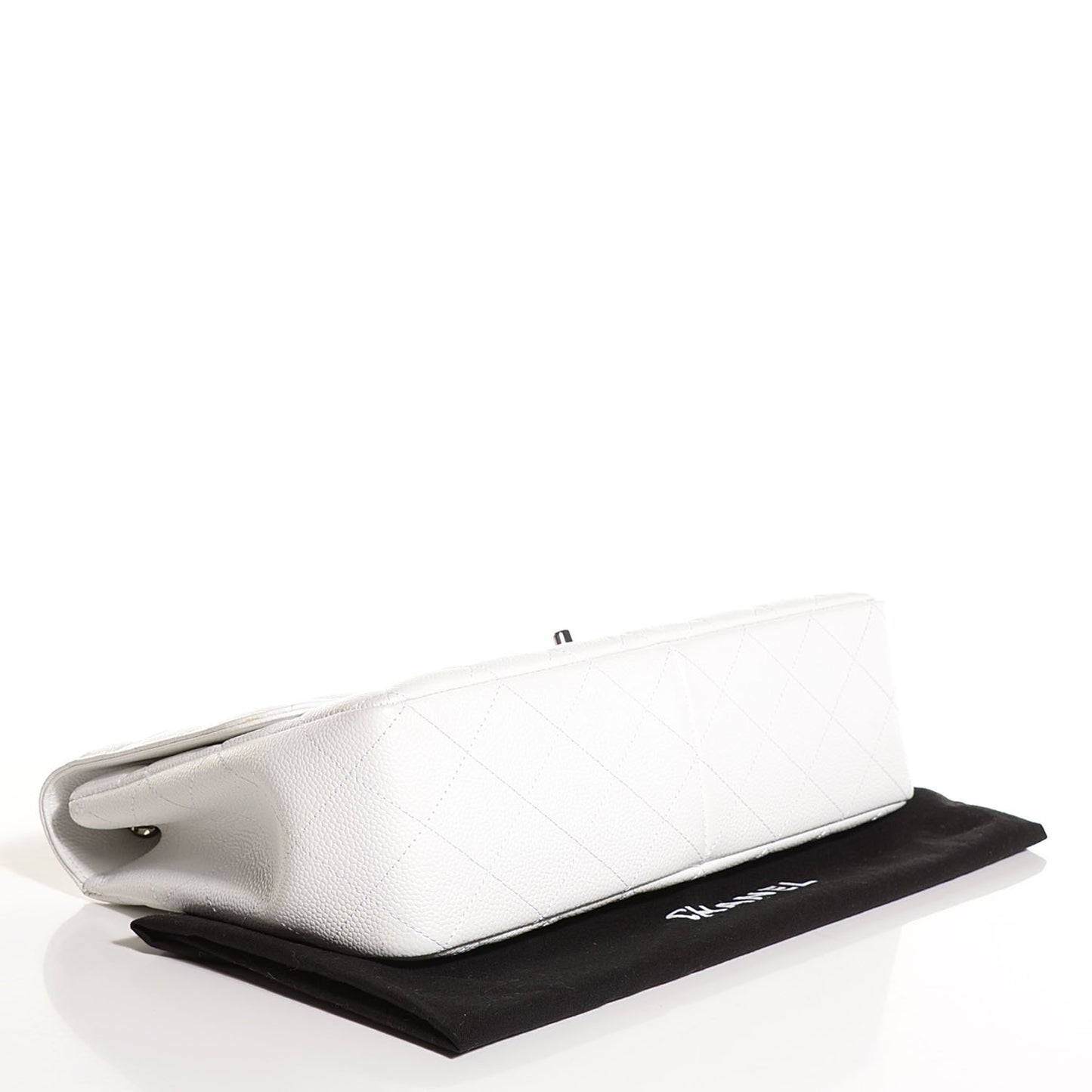 Caviar Quilted Jumbo Single Flap White