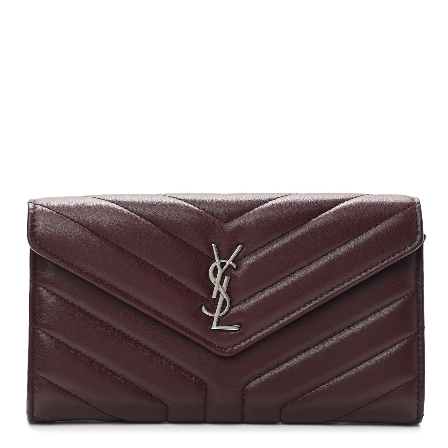 Lambskin Y Quilted Monogram Large Loulou Flap Wallet Legion Red