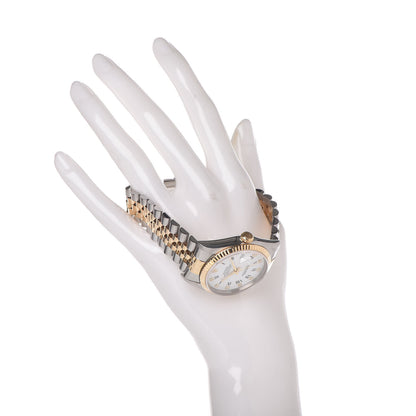Rolex Stainless Steel 18K Yellow Gold Diamond 36mm Oyster Perpetual Datejust Watch White Roman 16233 2 of 9