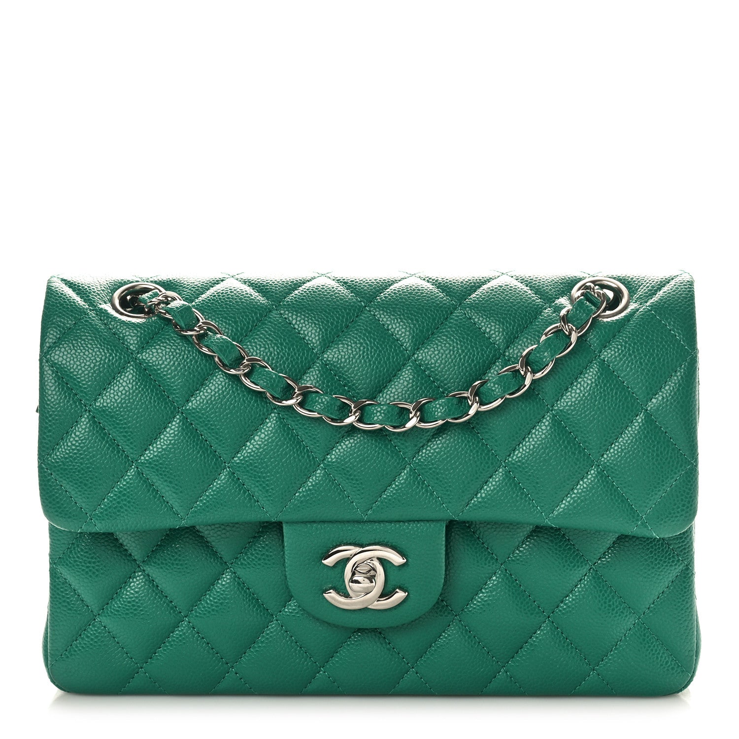Chanel Caviar Quilted Small Double Flap Green 1 of 10
