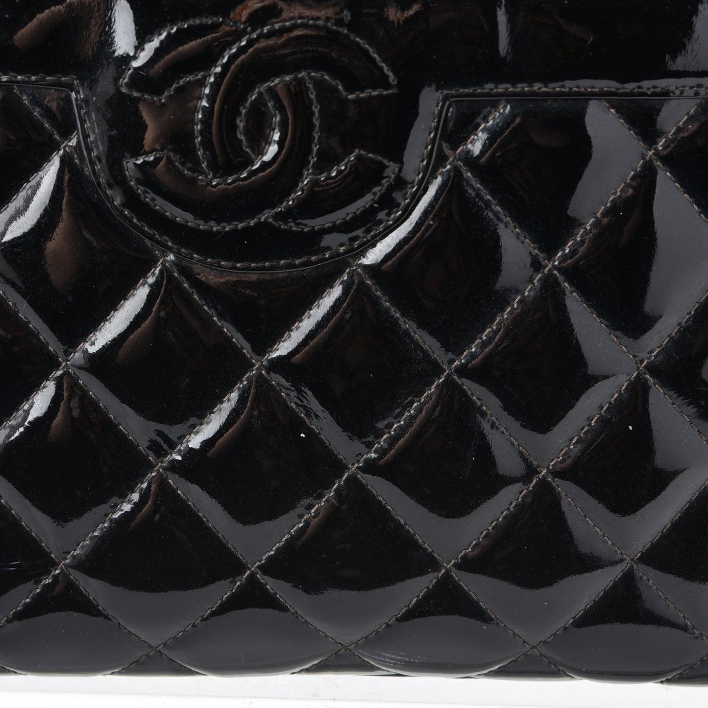Patent Quilted Tassel Camera Case Black