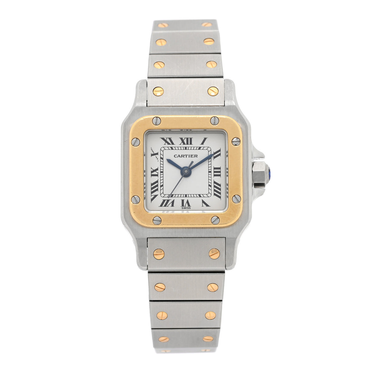 Stainless Steel 18K Yellow Gold 24mm Santos De Cartier Galbee Automatic Watch