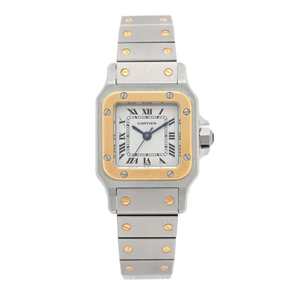 Cartier Stainless Steel 18K Yellow Gold 24mm Santos De Cartier Galbee Automatic Watch 1 of 5