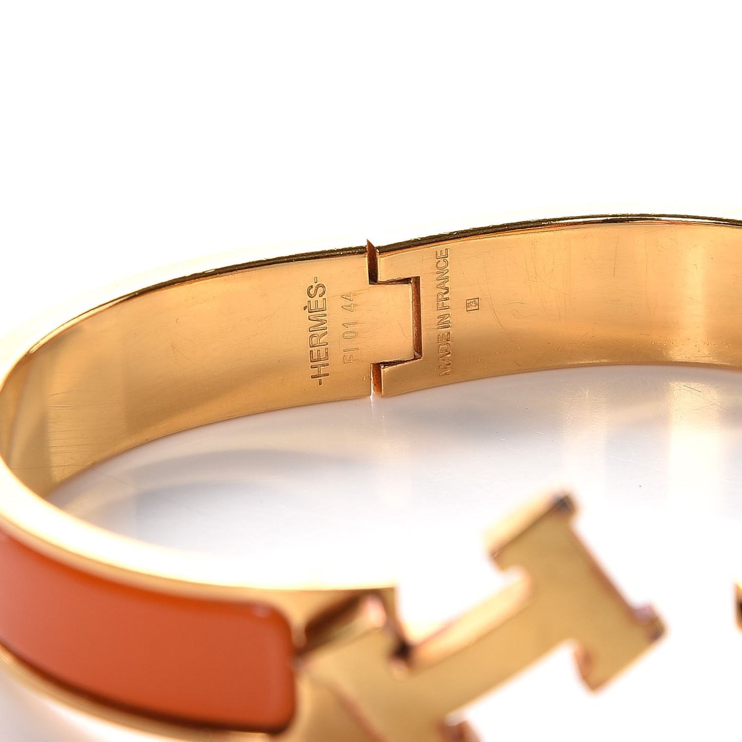 Enamel Narrow Clic Clac H Bracelet PM Orange