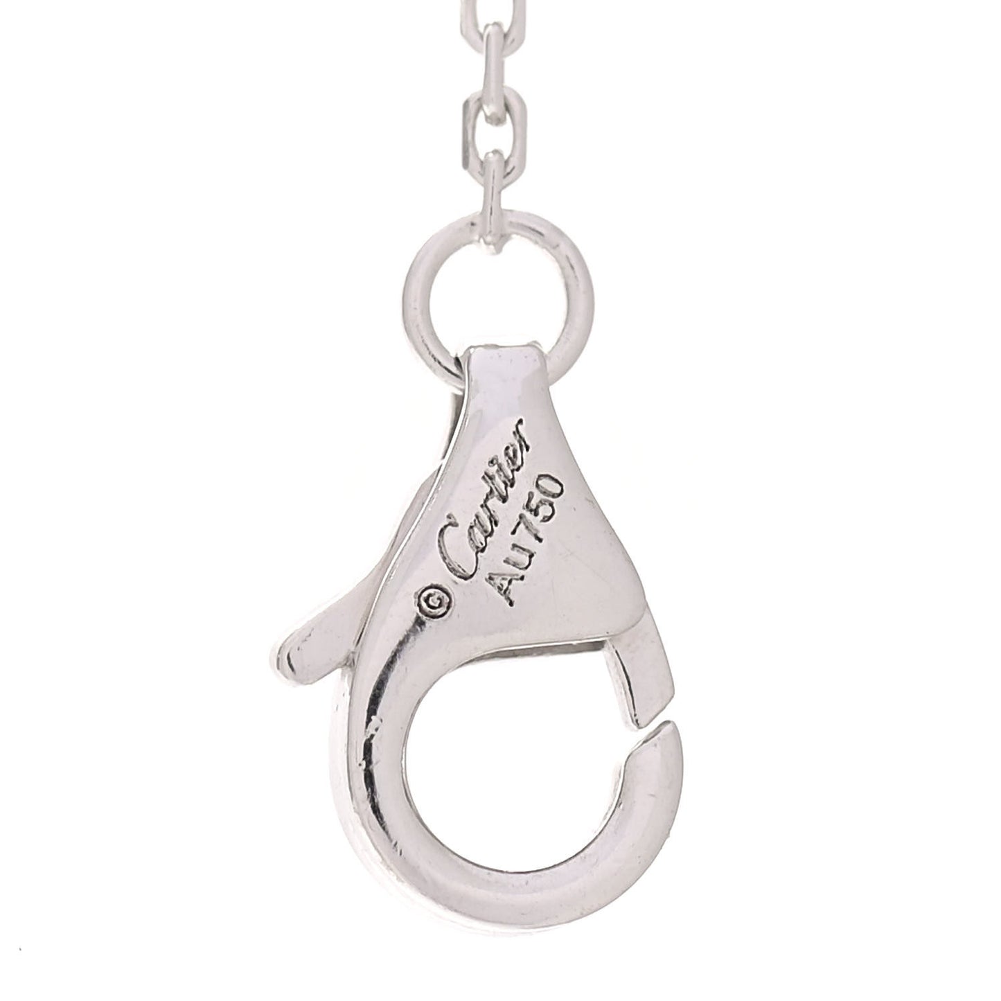 18K White Gold Diamond .23ct C De Cartier Pendant Necklace
