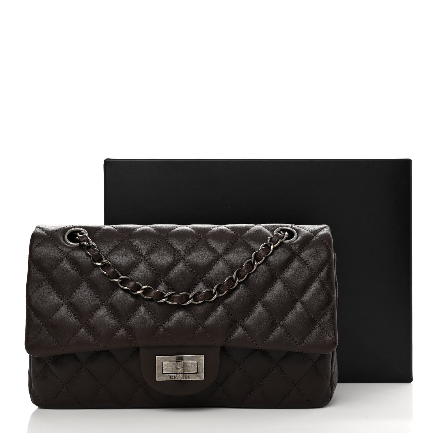 Chanel Goatskin Quilted 2.55 Reissue 225 Flap Dark Brown 14 of 14