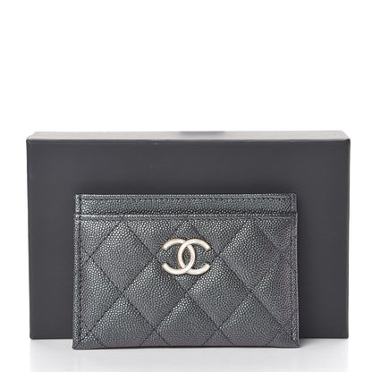 Chanel Iridescent Caviar Quilted Card Holder Black 9 of 9