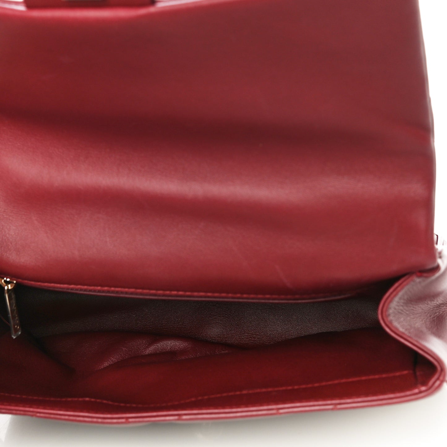 Lambskin Quilted Easy Carry Flap Burgundy