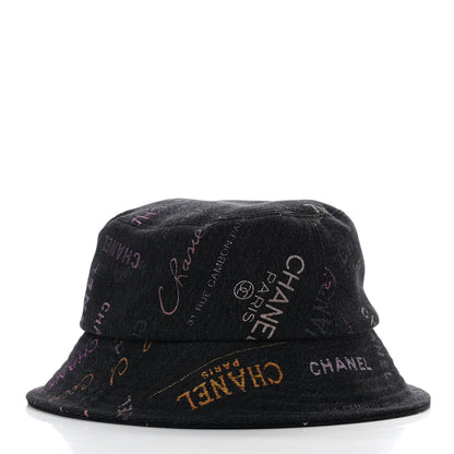 Chanel Denim Mood Cloche Bucket Hat S Black 6 of 8