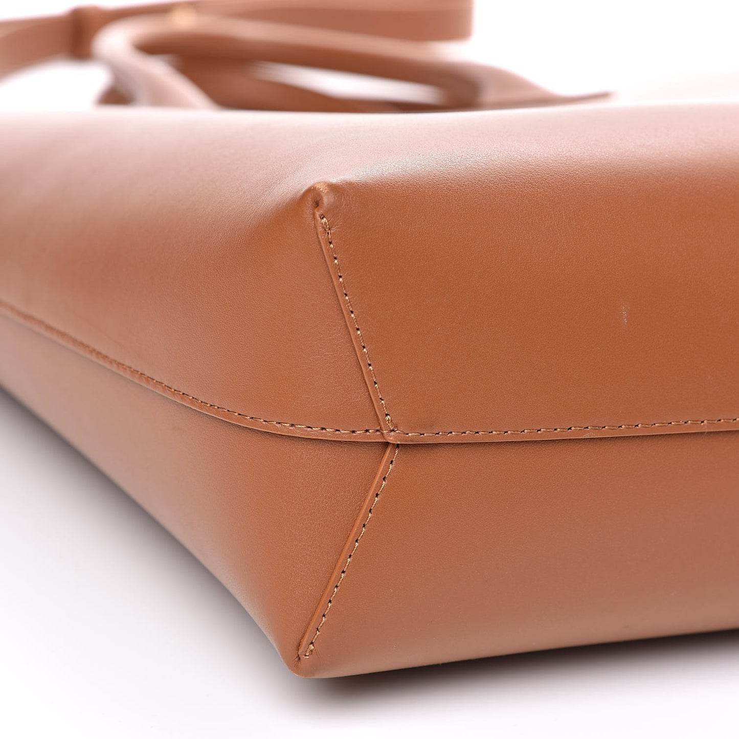 Calfskin North South Tote Saddle
