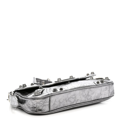 Balenciaga Metallic Agneau Arena Small Le Cagole Sling Bag Silver 4 of 10